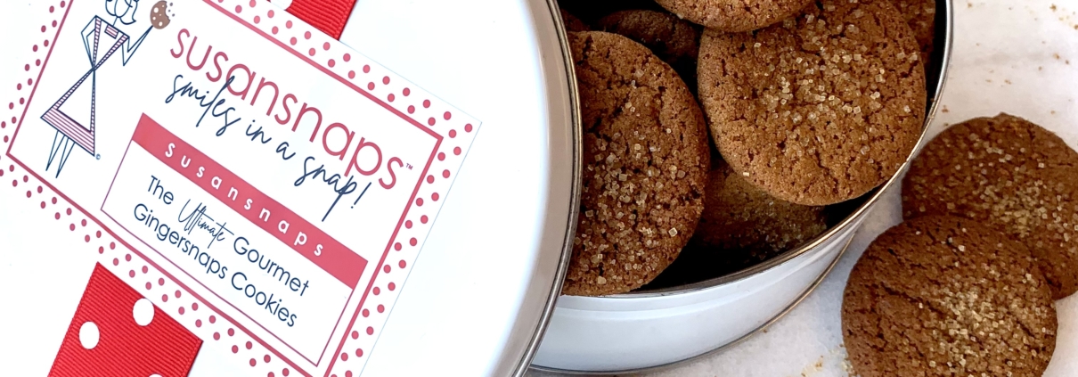 Get Well! Susansnaps - gourmet gingersnap cookie gift tin. Nurse-theme