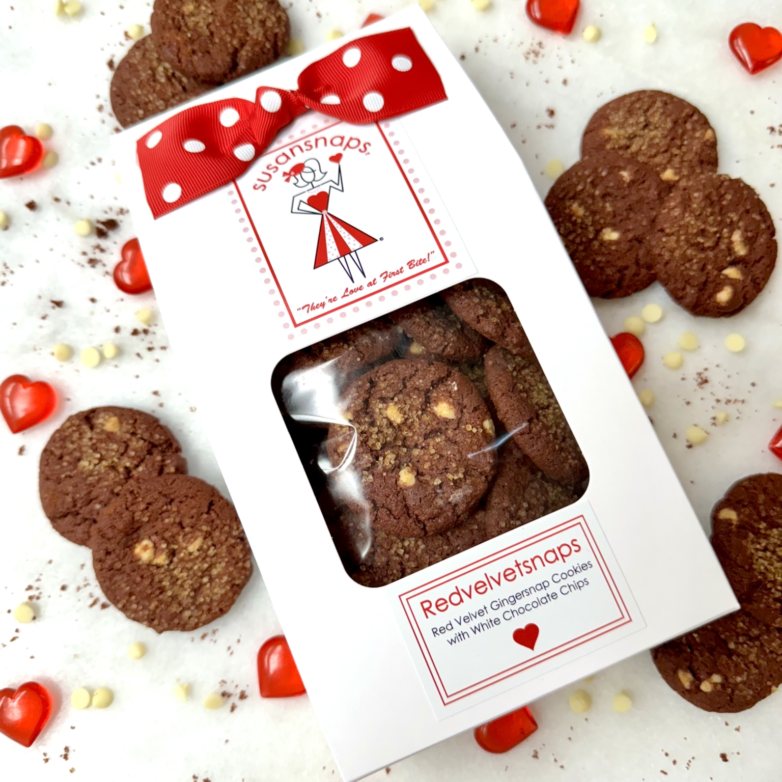 Seasonal Flavor Red Velvet Gingersnaps bakery box 20 cookies