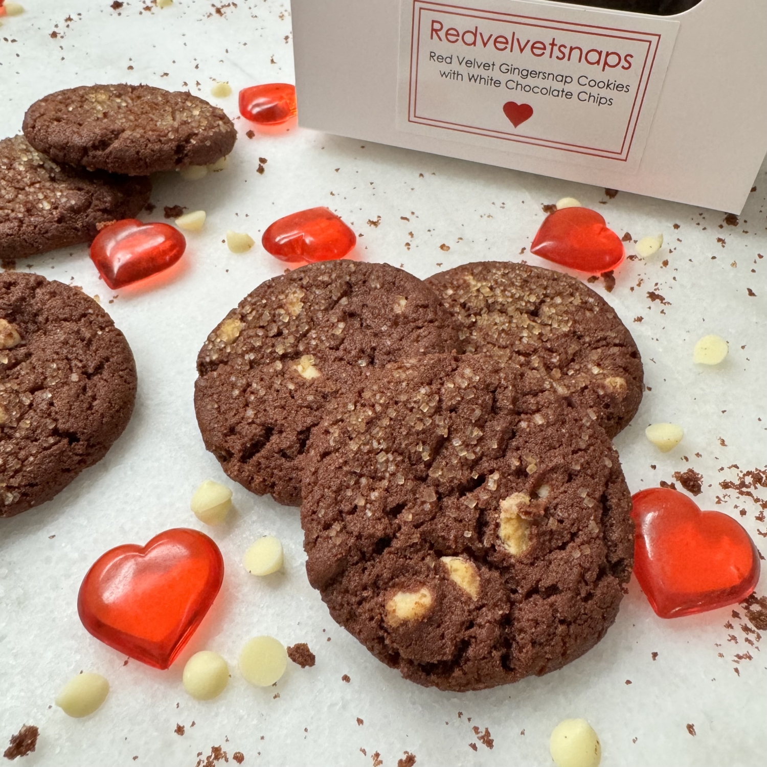 Seasonal Flavor Red Velvet Gingersnaps bakery box 20 cookies