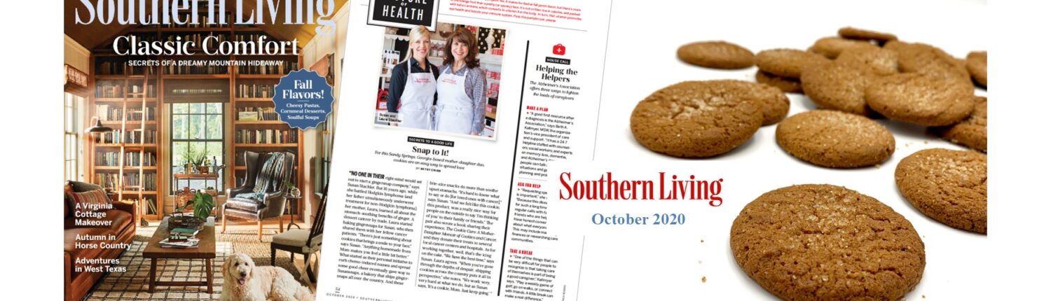 Susansnaps Gourmet Gingersnap Cookies featured in Southern Living Magazine