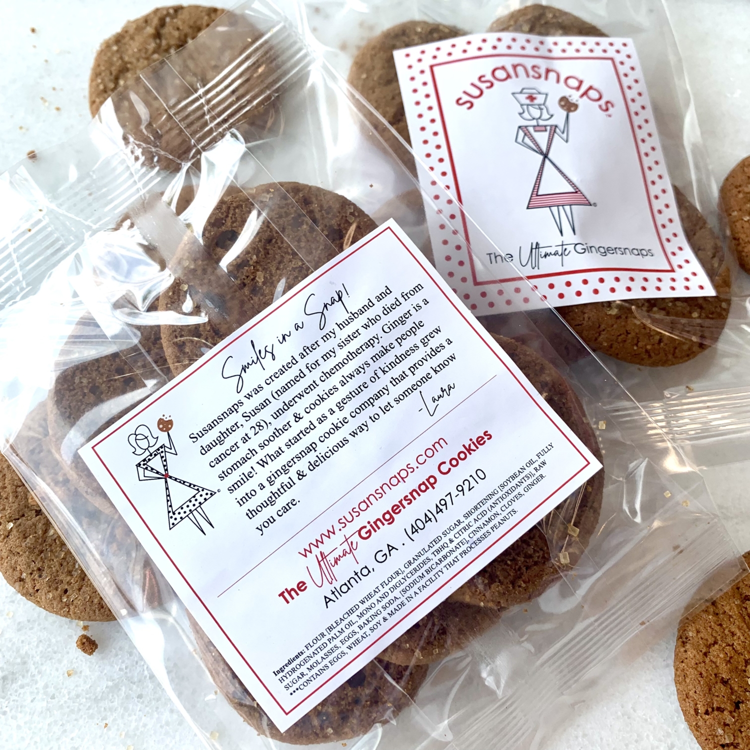 “nurse” Fun Size Gingersnap Packs 5 Cookies Susansnaps