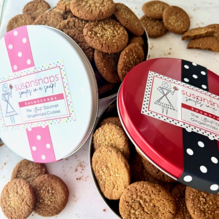 Delight Mom! Gingersnap Cookie Gift Tins from Susansnaps