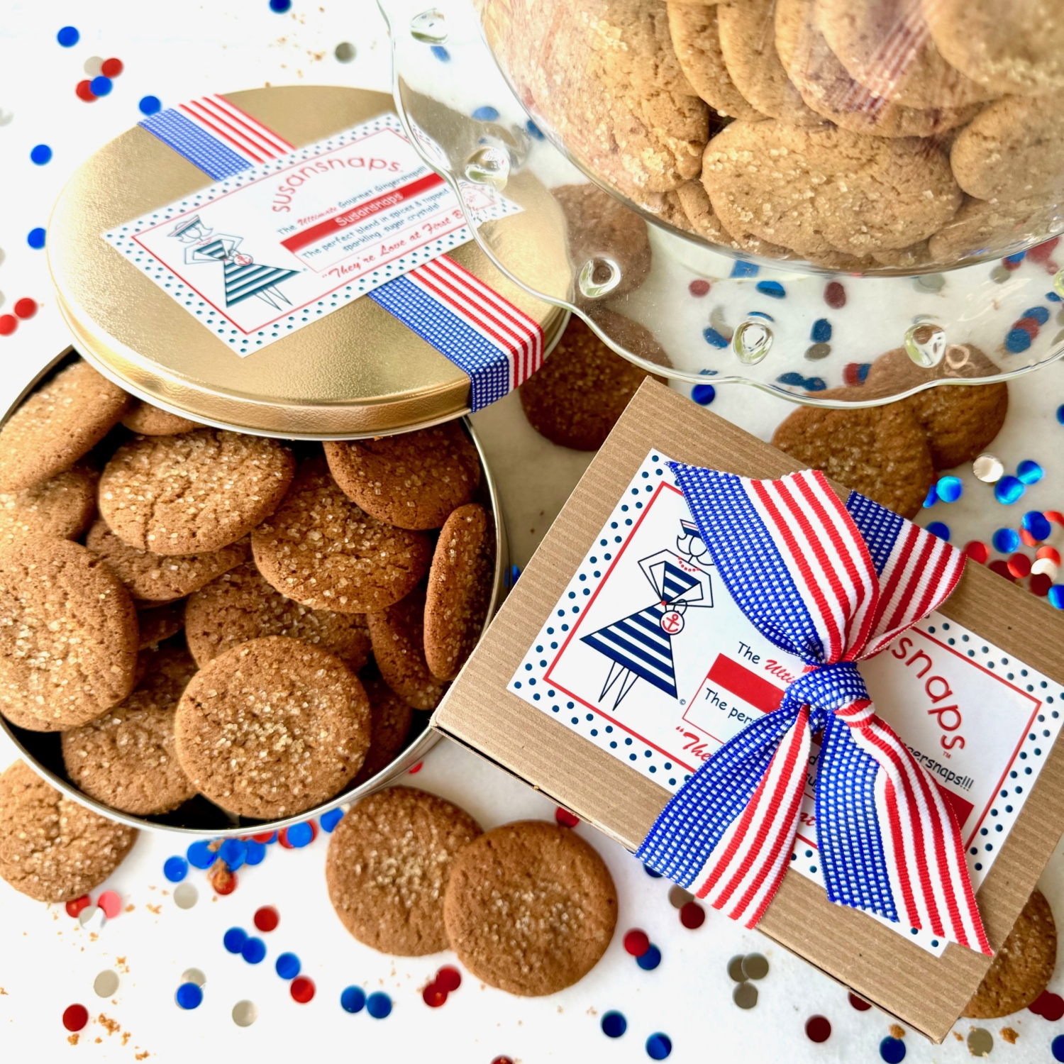 America's Best Gingersnap Gift Tin - 35 cookies - Susansnaps