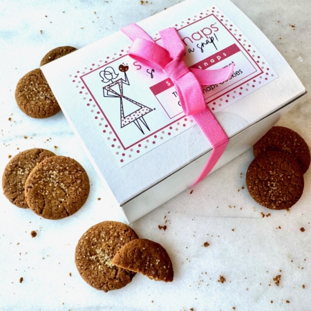 Susansnaps - gourmet gingersnap cookies. Breast Cancer Patient Gift Box